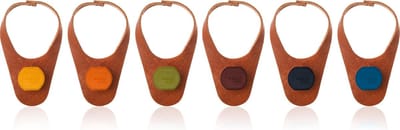 Vacu Vin Flesmarker en stopper - Leer - set van 6