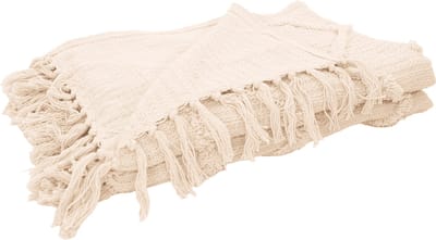 Point-Virgule plaid uit 100% gerecycleerd katoen wit