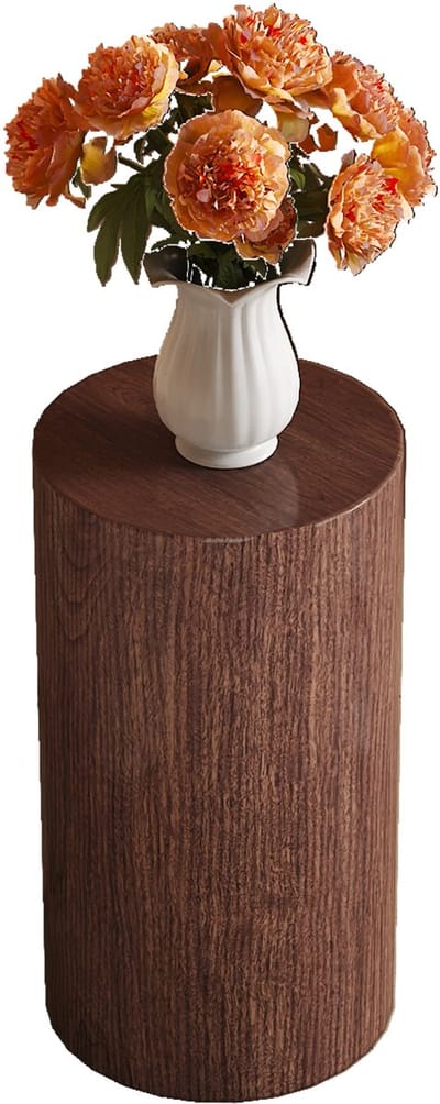 RONDE BIJTAFEL WALNOTEN – Moderne salontafel / C-tafeltje (30x55 cm) – Eenvoudig minimalistisch design – Walnoot fineer op MDF – Geschikt als salontafel, bijzettafel of sofa tafel – Geen montage nodig – Draagt tot 90 kg