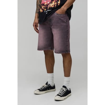 Relaxed Getinte Denim Shorts | Pink | Size 28
