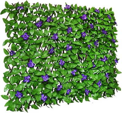 Balkon Scherm - Privacy Paneel - Buiten Decoratie - Kunst Klimop - 114 x 30 cm - Groene Bloemen
