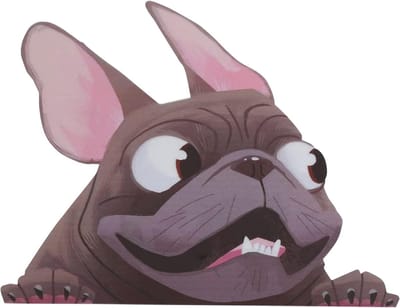 Allecto - Bulldog Sticker - Auto - Cute Dog - Zwart - Vinyl Sticker - Dieren Cartoon - Raamdecoratie - Geschikt voor Auto - Zwart Model