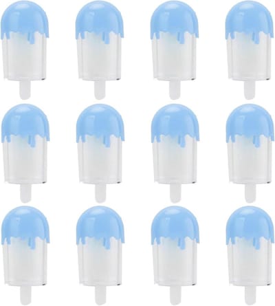 12-delige Plastic Snoepkoffer 11x5cm Ijsvorm Snoepopslagcontainer Gepersonaliseerde Meerkleurige Snoeporganisator Voor Bruiloftsfeestartikelen(Blauw)