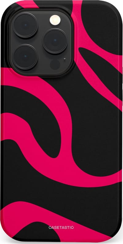 Casetastic Hoesje Geschikt voor Apple iPhone 14 Pro Magsafe - Stijlvolle Beschermende Duo-layer Case - Hotpink Camoprint