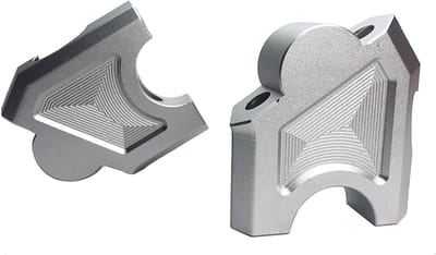 Motorfiets Stuur Riser - Stuur Verhoger - Rijcomfort Verbeteren - CNC Gefreesd Aluminium - 300 Gram - Zilver