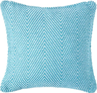 Homescapes Blauwe Halden Katoenen Chevron Kussenhoes 45 x 45 cm