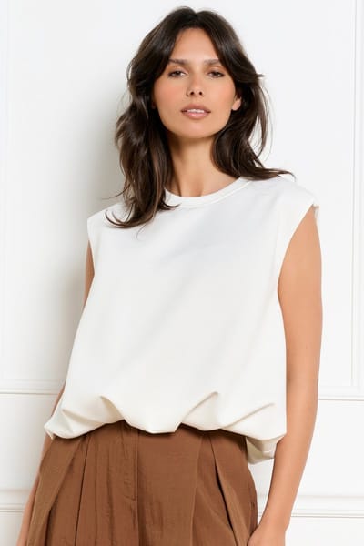 LolaLiza Top T Boulesm 02200573 1001 Offwhite Dames Maat - XL