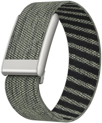 Nylon bandje - geschikt voor WHOOP 5.0 - elastisch met houder - grijs groen