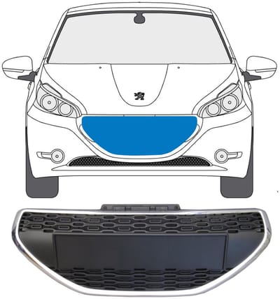 Grill voor Peugeot 208 2012-2015 / Set