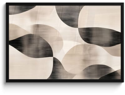Poster in lijst - Fotolijst 90x60 cm - Posters - Grillige vormen - Subtiele overgangen - Dynamisch - Posterlijst zwart - Decoratie - Wanddecoratie woonkamer - Muurdecoratie slaapkamer