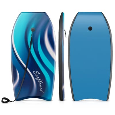 Coast Lichtgewicht Bodyboard 104x52 cm – Blauw – Boogieboard met EPS-kern & HDPE-onderzijde voor Tieners en Volwassenen