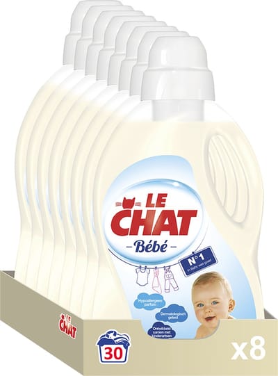 Le Chat Baby Gel Vloeibaar Wasmiddel - Voordeelverpakking - 8 x 30 wasbeurten