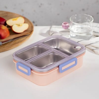 HOMLA - Lunchbox - 3 Compartimenten - 0,75L - Roze