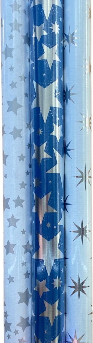 FESTIVE GIFTS Inpakpapier - Cadeaupapier - 200 x 70cm - 3 rollen - Kerst - Luxe Cadeauverpakking - Kleurrijk