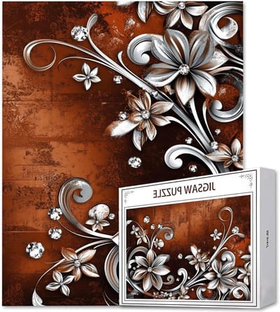 Puzzelmat - Puzzelbord Puzzelonderlegger - Ontspannen Spelen - 1000 Stukjes - 70 x 50 cm - Abstract Bloemen