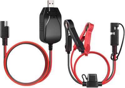 Acculader Motorfiets - Druppellader Onderhoud - Accu Onderhoud - USB Laadfunctie - 12V - Zwart