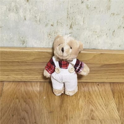 Lief Paartje Pluche Teddybeer Tasbedel Sleutelclip Rood Blauw Geruit Outfit Strik Meisje Jongen Beer Poppetje Hanger Koppel Souvenir Voor Geliefden beige