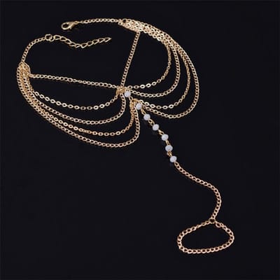 Mode Boho Stijl Kristal Meerlaagse Voetketting Voor Vrouwen Zomer Strand Blote Voeten Voetketting Sieraden Accessoires goud