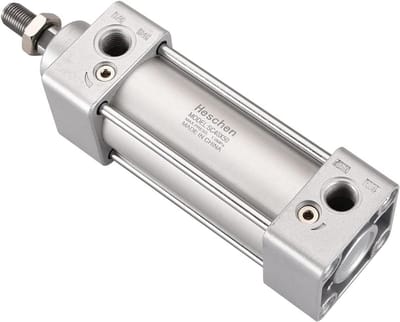 Pneumatische Cilinder - Dubbelwerkend - Industriële Automatisering - Enkele Staaf - 40mm Boring 50mm Slag - Zilver