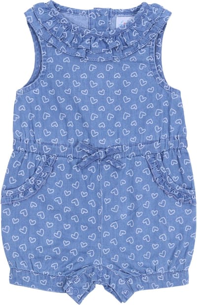 Denim jumpsuit met hartjes