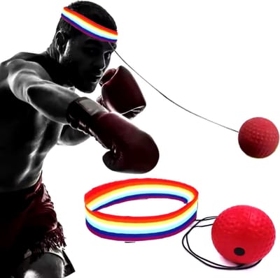 Reflex Ball - Beginner- Rainbow Regenboog / Box Reflex Bal / Hoofd Reflexbal / Hoofdband / Workout / Mini Punch Home Trainer Boks Kickboks / Rainbow Regenboog