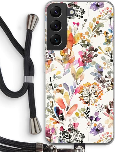 Case Company® - Hoesje met koord geschikt voor Samsung Galaxy S22 hoesje met Koord - Wilde grassen - Telefoonhoesje met Zwart Koord - Bescherming aan alle Kanten en Over de Schermrand