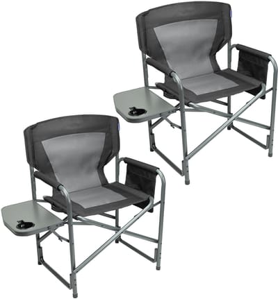TRVLMORE Campingstoelen - Opvouwbaar - 2-Pack - 120KG Draagvermogen - Lichtgewicht - Klapstoel - Visstoel - Kampeerstoel - Vouwstoel - Zwart