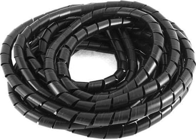 Kortpack - Spiraalband 5mm breed - SRPE-6-0 - Bereik 4-20mm - Zwart - 10 meter per verpakking - Kabelmantel - Op Maat te Knippen - (099.6100)