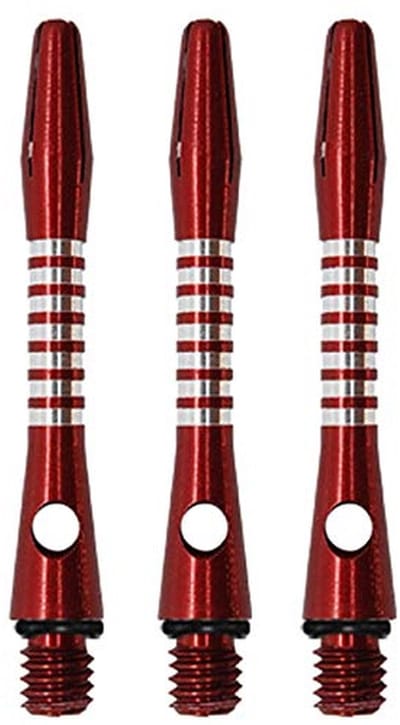 Korte Aluminium Dart Shafts met O-Ringen - Rood - Set van 3