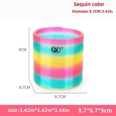 grappig Mode Kleurrijk Regenboog Cirkel Opvouwbaar Plastic Veer Spiraal Stressverlichting Fidget Speelgoed Voor Kinderen Creatief Educatief