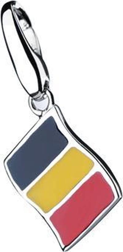Sterling zilver bedel - charm - hanger | Belgische vlag | België