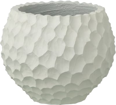 J-Line bloempot Inkepingen + Buiten zand - steen - wit - small