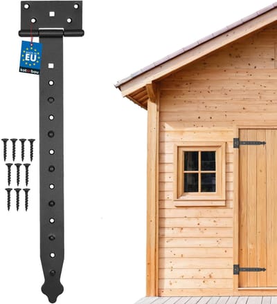 KOTARBAU® Schuurdeur Scharnieren, Staal, 400 mm, Zwart, T-Scharnier, Poortscharnieren, Deurscharnieren, Poortbanden, Poortbeslag