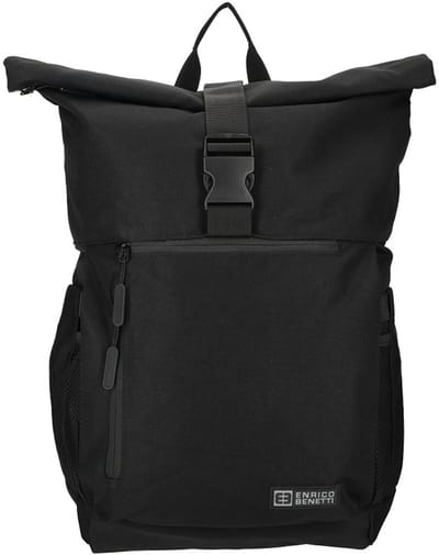 Enrico Benetti Newcastle rolltop laptoprugzak met 15" laptopvak - Zwart