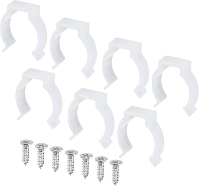 Allecto- Plafondlamp - LED lampen - T8 U Clips - Houder Beugel - Fluorescerende Buis - Lichtarmatuur - Plastic Pijpklemmen - Schroeven - Geschikt voor - Wit - Pack van 10