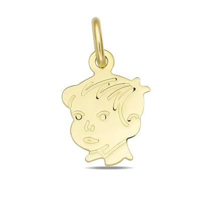 Juwelier Zwartevalk 8 karaat jongens kinderkopje hanger - 14.269