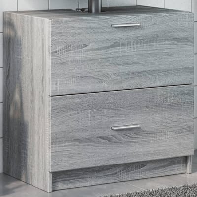 vidaXL - Wastafelkast - 59x37x59 - cm - bewerkt - hout - grijs - sonoma - eikenkleurig