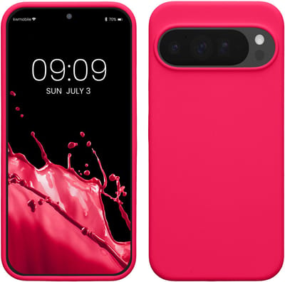 kwmobile telefoonhoesje geschikt voor Google Pixel 10 Pro XL - Hoesje met siliconen coating - Smartphone case in neon roze