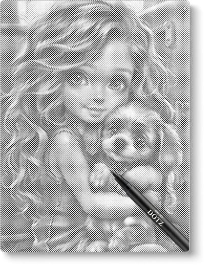 Schattig meisje met hond 2 | Dot painting | 30x40cm | Dot painting | Oh My Dotz | Dots stippen | Diamond painting & Schilderen op nummer alternatief | Happy hobby