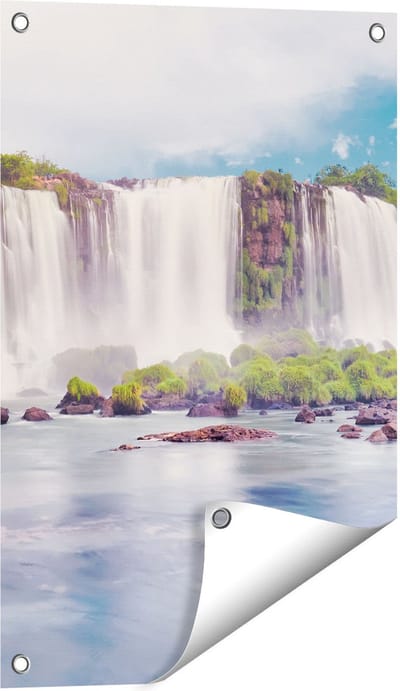 Gards Tuinposter Watervallen in Argentini� - 40x60 cm - Tuindoek - Tuindecoratie - Wanddecoratie buiten - Tuinschilderij