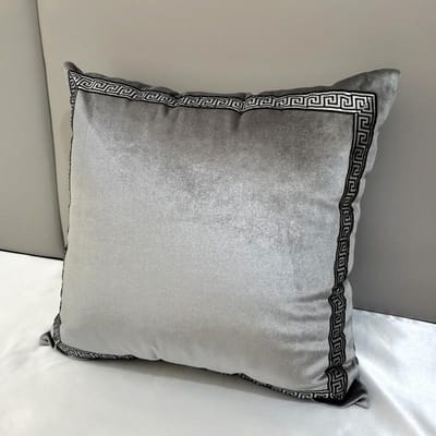 1 stuks geometrische fluwelen kussensloop luxe high-end klassiek zwart wit kussensloop 45*45 50*50 bank sierkussensloop grijze kleur 50x50cm