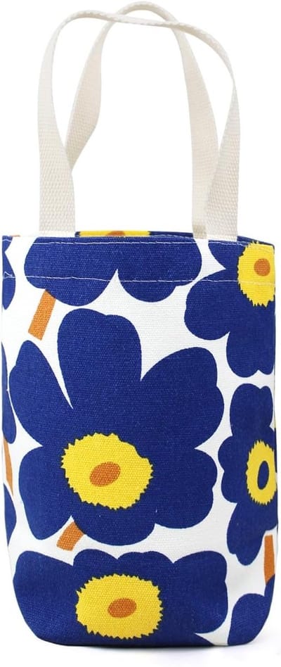 Duurzame Canvas Tote Bag - Herbruikbare Winkeltas met Dikke Handvatten en Bloemenpatroon voor Thermosfles, Koffiebekers en Lunchboxen