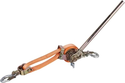 Handmatige trekkracht - Staalkabeltrekker - Lijnen Spannen - 2 Ton Draagkracht - 5 Meter Band - Zilver