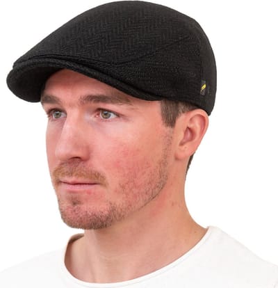 Hatman of Ireland The Dubliner 100% Donegal Tweed zwart maat S (56cm)