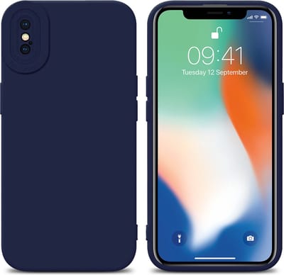 Cadorabo Hoesje geschikt voor Apple iPhone X / XS in FLUID DONKER BLAUW - Beschermhoes gemaakt van flexibel TPU silicone Cover Fluid Case