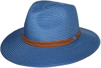 Gerry Fedora – Strandhoed Dames Kreukbestendig Reisvriendelijk - Maat: M-L: 58 cm - Blauw