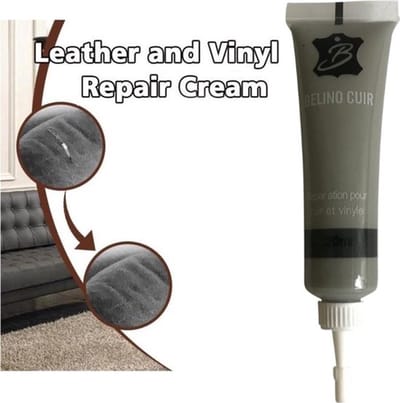 TLVX Leer Reparatie Gel Grijs 20ML / Auto / Stoel / Bank / Leder reparatie / Grey Vinyl reparatie / Leer scheuren / Leder herstel / Autostoel leer krassen / Kras leer herstel / Dofheid leer herstel / Haken en ogen leer en vinyl / Snel Leer Herstel