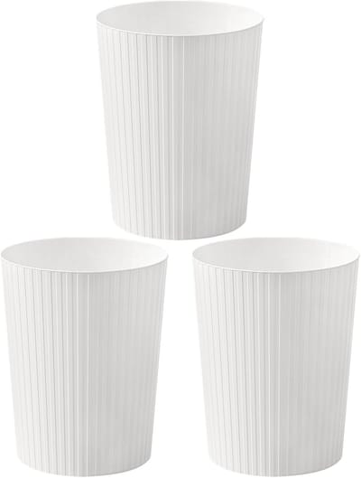 Afvalmand Set - Vuilnisbakken voor Keuken en Badkamer - 3 Stuks - Wit