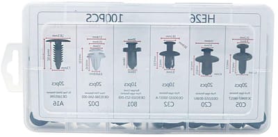 EGoods - Universele auto bevestigingsclips 100 stuks met opbergtas - Auto-accessoires - Kunststof clips