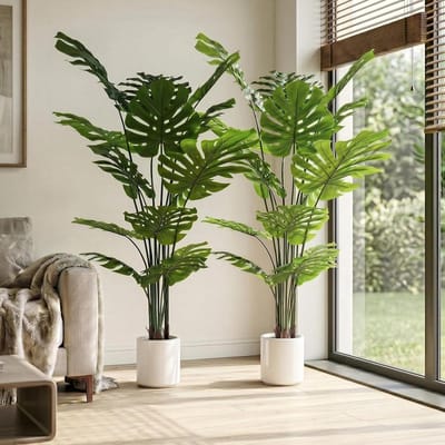 Kunstplant Monstera - Nep plant - Woonkamer decoratie - Als echt - 150 cm - Groen
